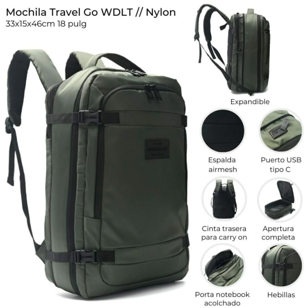 MOCHILA TRAVEL GO WANDERLUST NYLON ART 38606 LAÑ