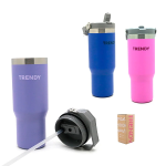 VASO TRENDY CON TAPA Y SORBETE 900ML ART 17550 CAO
