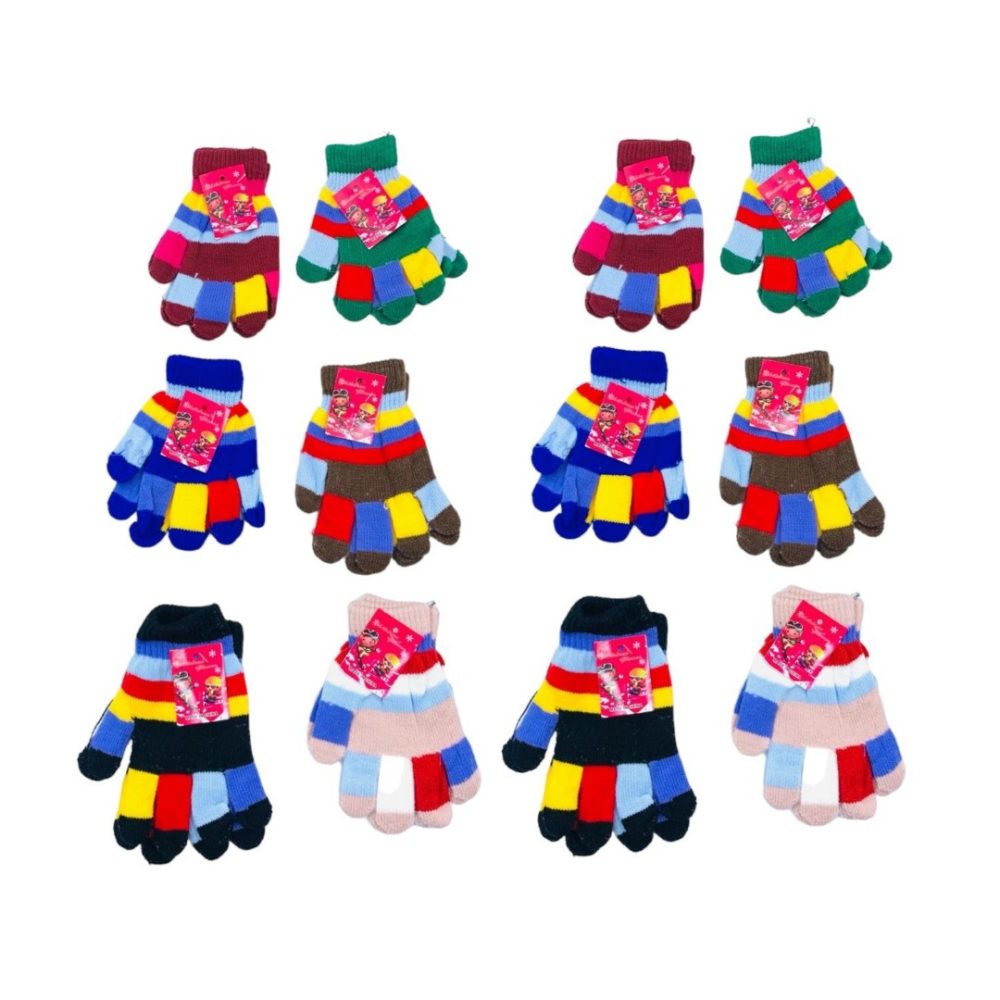 GUANTE INFANTIL RAYADO 15CM ART 17248 INV CAO