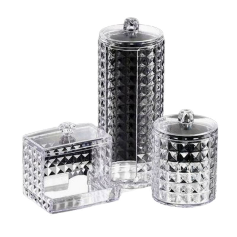 SET 3PCS ORGANIZADOR COSMETICOS ACRILICO ART 4028340 IAÑ