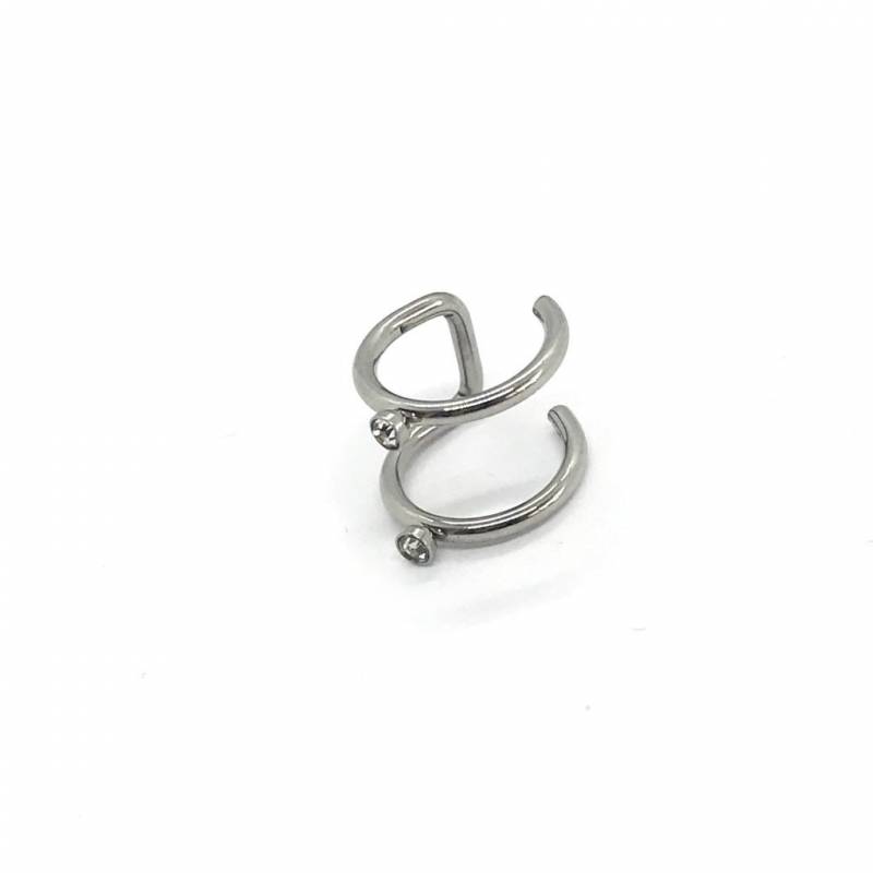 AROS ACERO TIPO CUFF X1 STRASS ART BPAR103 FAÑ