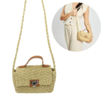 CANASTO CARTERA BEIGE 100% PAPEL ARROZ ART K2302-14 HAÑ