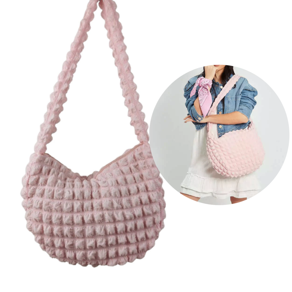 CARTERA PUFFER ROSA 38x22x13CM 100% POLIESTER K3962-24 FAÑ