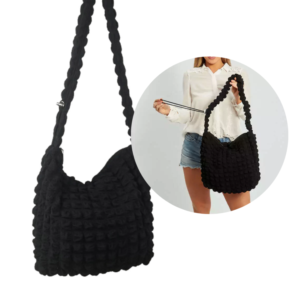CARTERA PUFFER NEGRA 38x22x13CM 100% POLIESTER K3970-12 FAÑ