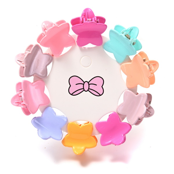 BROCHE DE PELO ESTRELLAS DE COLORES X10 PL-1557-10 BAÑ