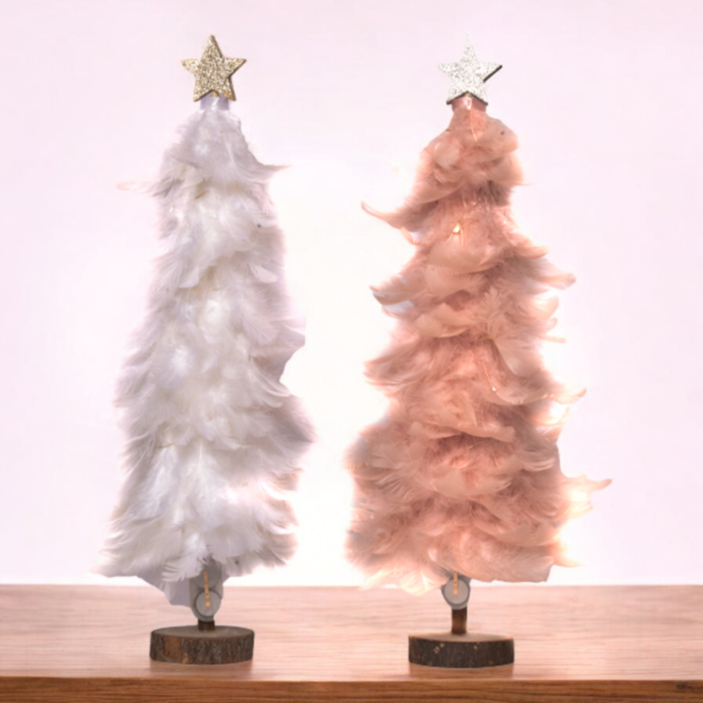 ARBOL PLUMAS C/LUZ H:40CM ART 21XD65486-12 NAVI JAO