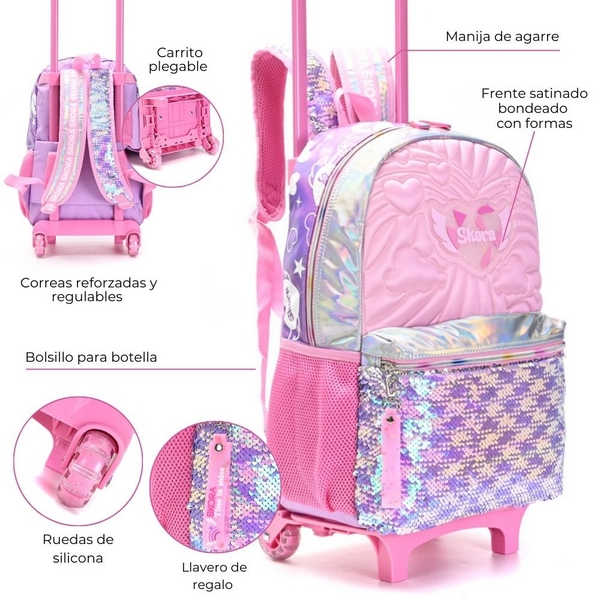 MOCHILA CARRO ALMA ROSA C/LLAVERO 37611 LAÑ