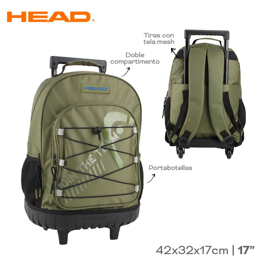 MOCHILA CARRO HEAD 43X32X17CM 17" ART 27702 LAO