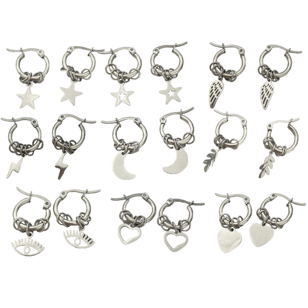 AROS DE ACERO CON DIJE COLGANTE 1453-1 A 10 EAÑ