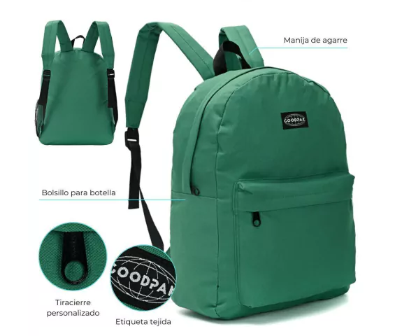 MOCHILA GOODPAK LISA VERDE 17" ART 37528 LAÑ