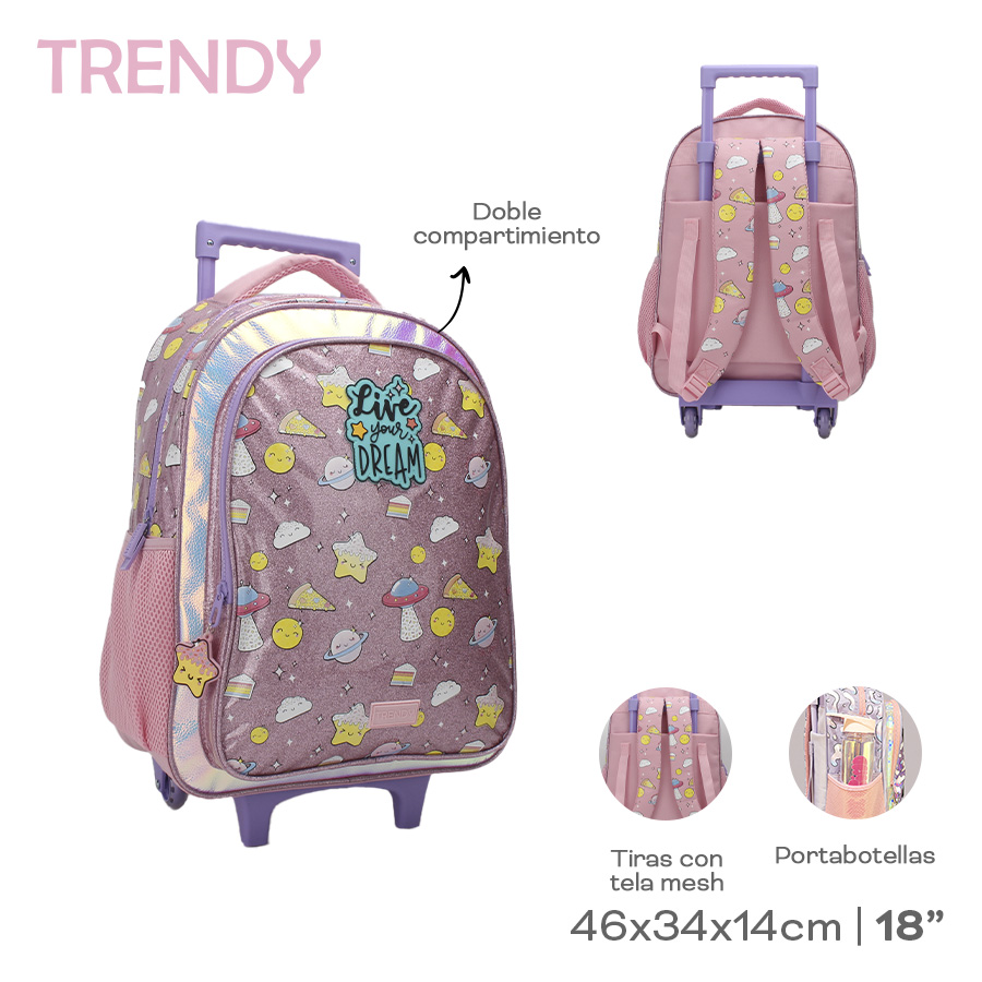 MOCHILA CARRO TRENDY HOLOGRAFICA 28033 AAO