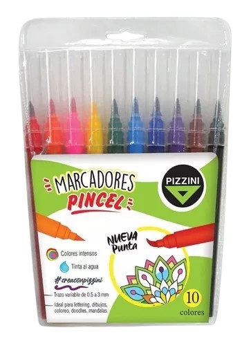 MARCADORES PUNTA PINCEL 10UNI COLORES ART 8210 BAÑ