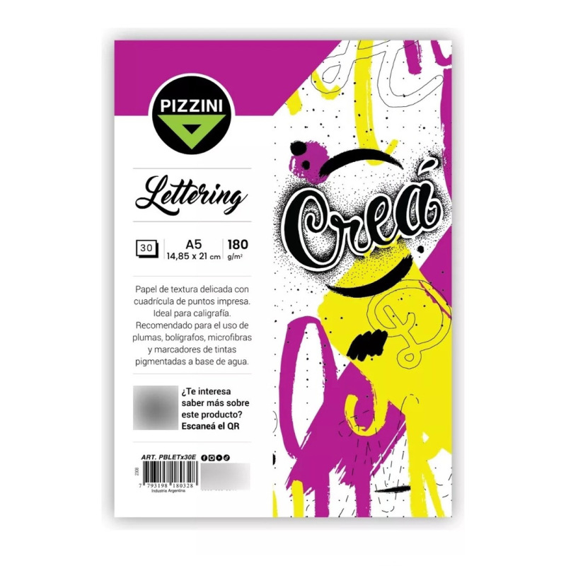 BLOCK LETTERING 180GRS/M2 A4 30HJS ART PBLETX30A AAÑ