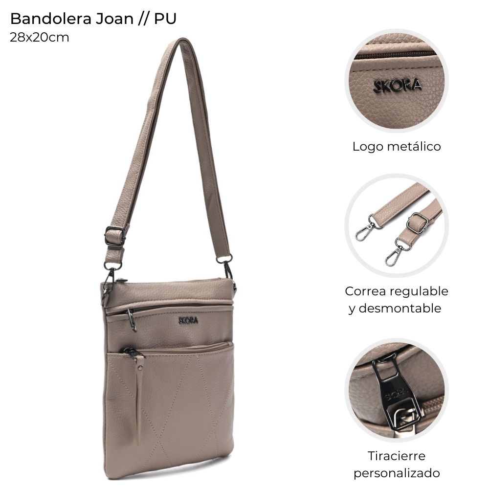 BANDOLERA JOAN TRES CIERRES 28X20 CM ART 38190 CAÑ