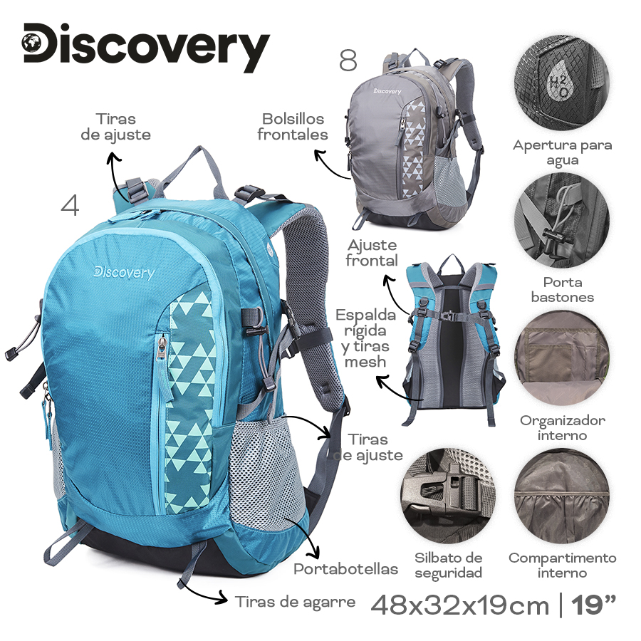 MOCHILA CAMPING DISCOVERY 48X32X19CM ART 22307 BAO