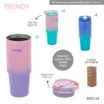 VASO TERMICO TRENDY TAPA C/CIERRE Y AGARRADERA ART 18442 AAO