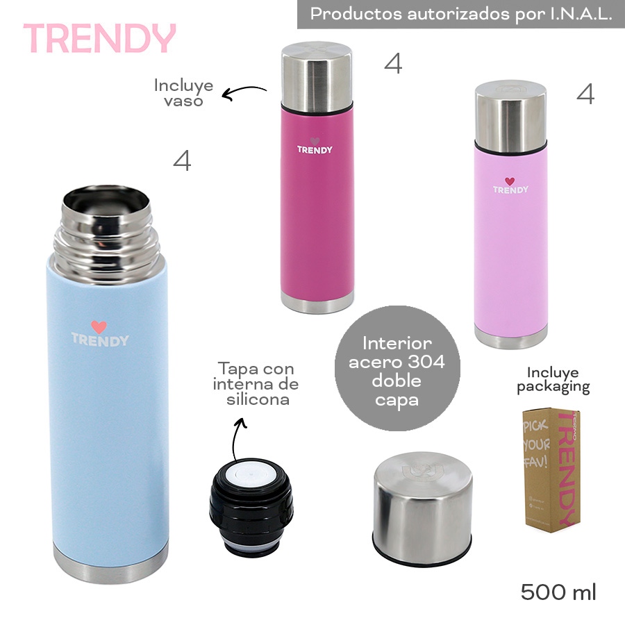 TERMO TRENDY DOBLE CAPA Y C/ TAPA-VASO ART 18452 DAÑ