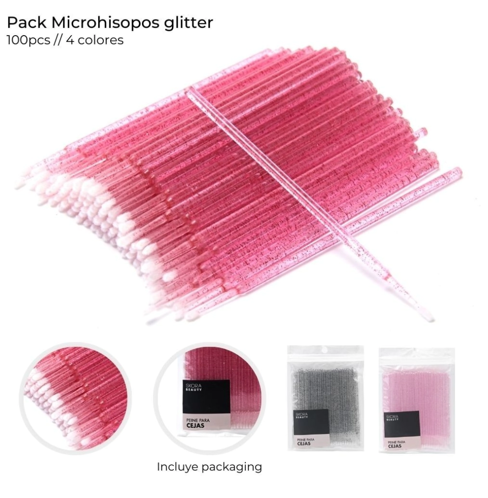 PACK MICROHISOPOS GLITTER X100UNIDADES 38875 EAÑ