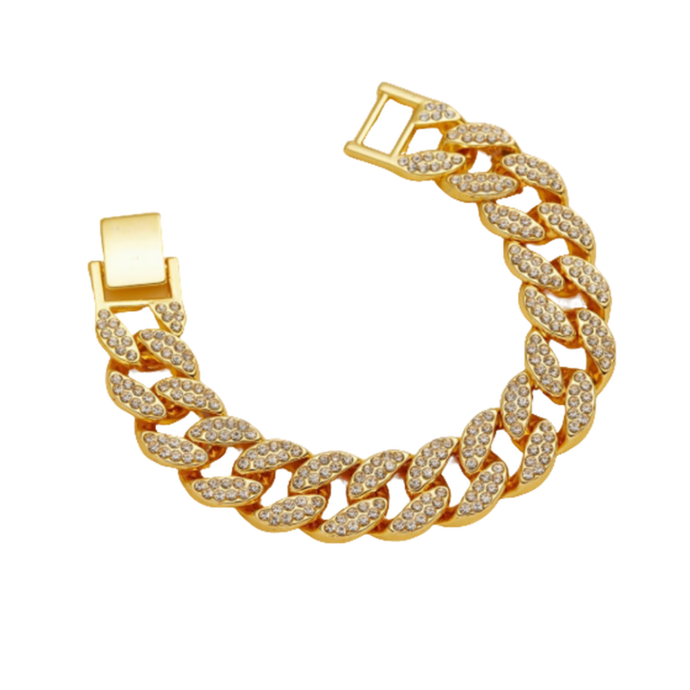 PULSERA FANTASIA DORADO COMPLETA STRASS X18CM FTAPU05D GAÑ