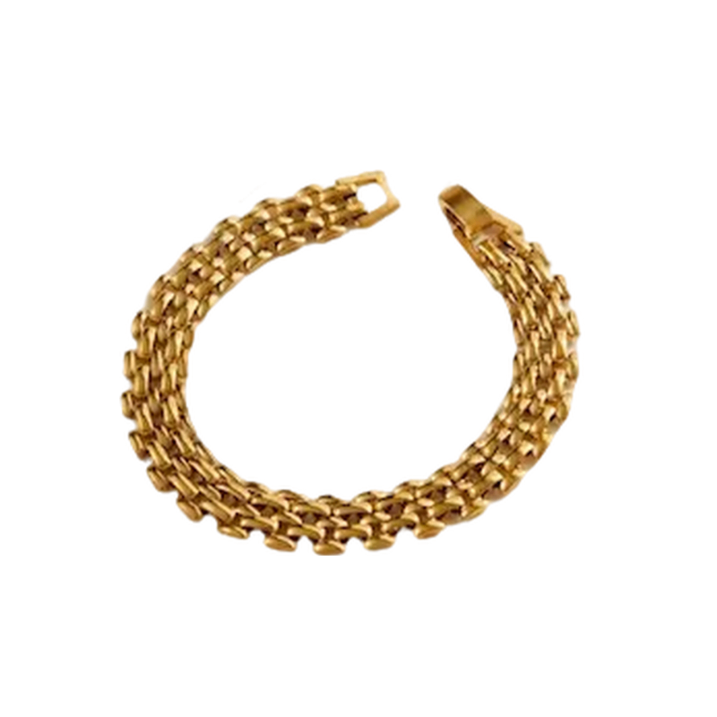 PULSERA ACERO DORADO ANCHA ESPECIAL APU219D GAÑ