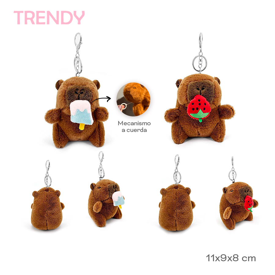 LLAVERO PELUCHE CAPY EXTENSIBLE TRENDY ART 30476 IAÑ