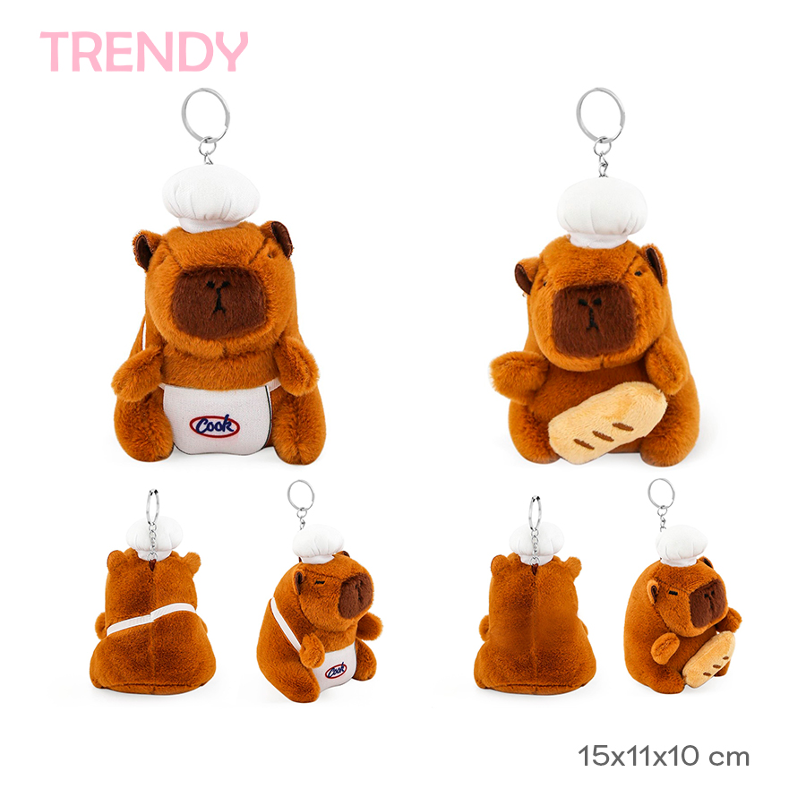LLAVERO PELUCHE CAPY PANADERO TRENDY ART 30486 FAO