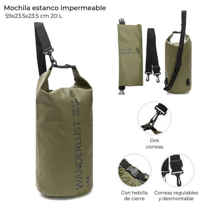 MOCHILA ESTANCO IMPERMEABLE C/HEBILLA ART 40680 FAO