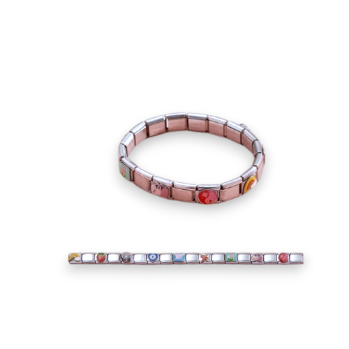 PULSERA ITALIANA ARMADA ACERO C/IMAGENES FKAPU004 IAÑ