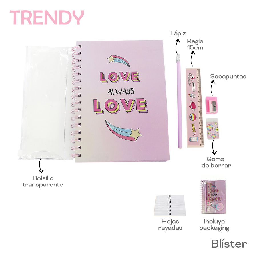 SET STATIONARY TRENDY LOVE ART 30643 KAÑ