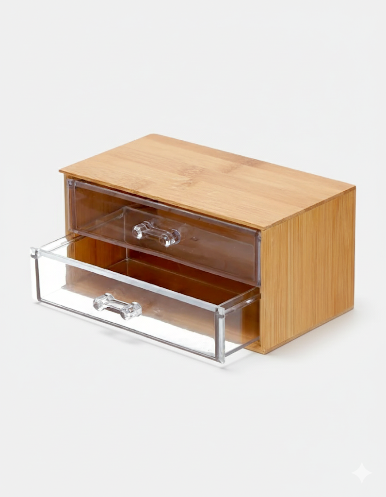 ORGANIZADOR DE MAQUILLAJE BAMBOO Y ACRILICO EE50874 JAÑ