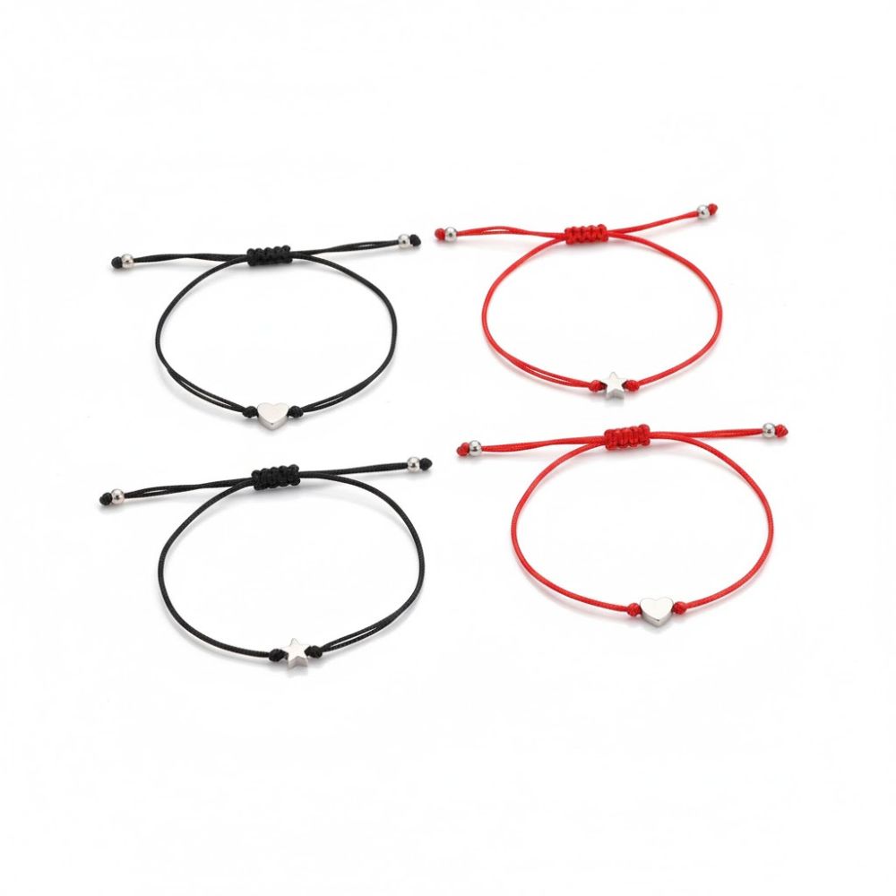 PULSERA HILOS X4 CON DIJE ACERO ART APUHILO120 AAO