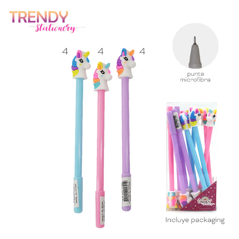 BOLIGRAFO TRENDY UNICORN X UNIDAD ART 15891 BAÑ