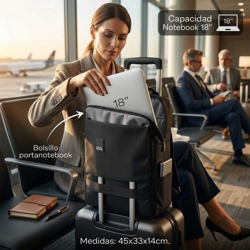 MOCHILA PORTANOTEBOOK TRAVEL TECH 27528 FAÑ