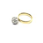 ANILLO ACERO DORADO C/BOLITA DE FUEGO ART WM1103 FAÑ
