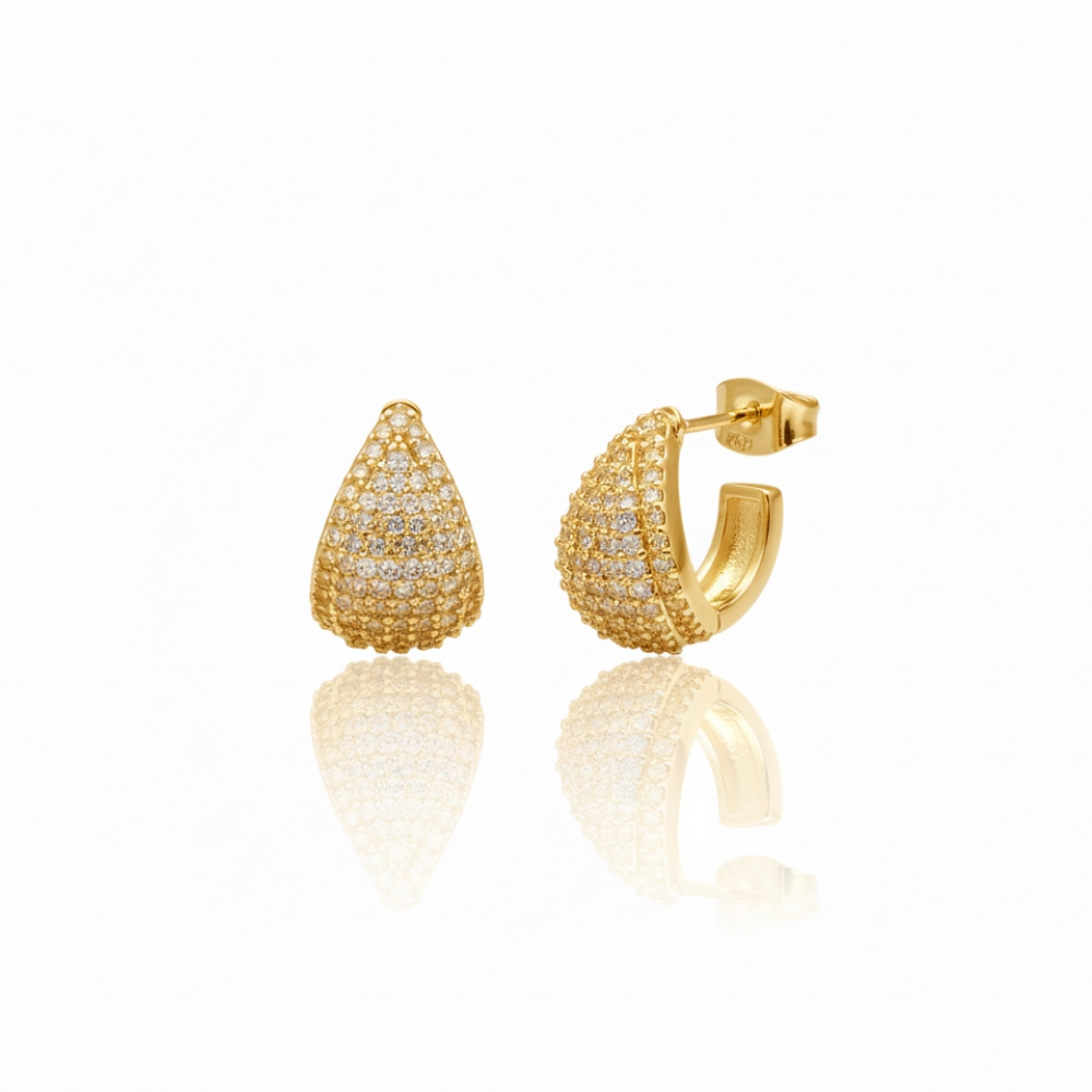 ARO BRONCE DORADO TIPO GOTA C/MICROP XPAR BZAR2358D LAÑ