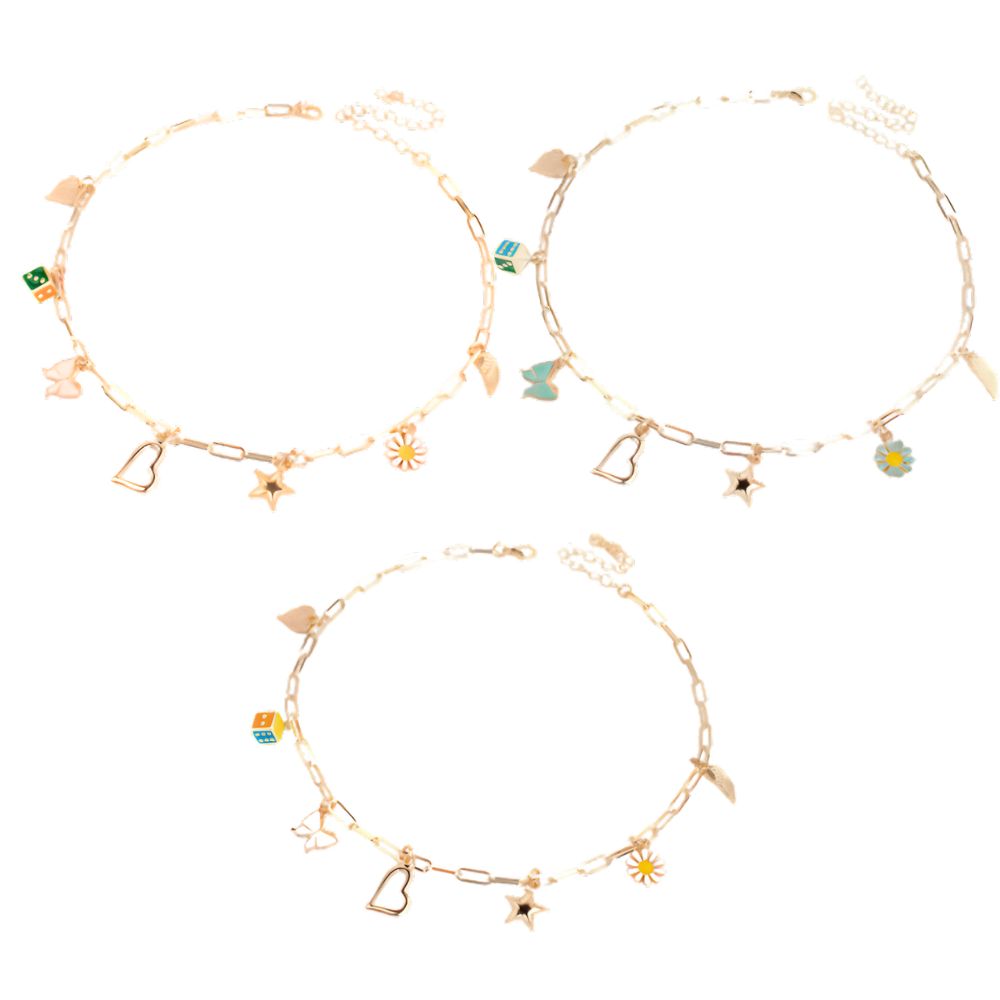COLLAR CHARMS LUCKY GOLD COLORS ART BR2526 LAÑ