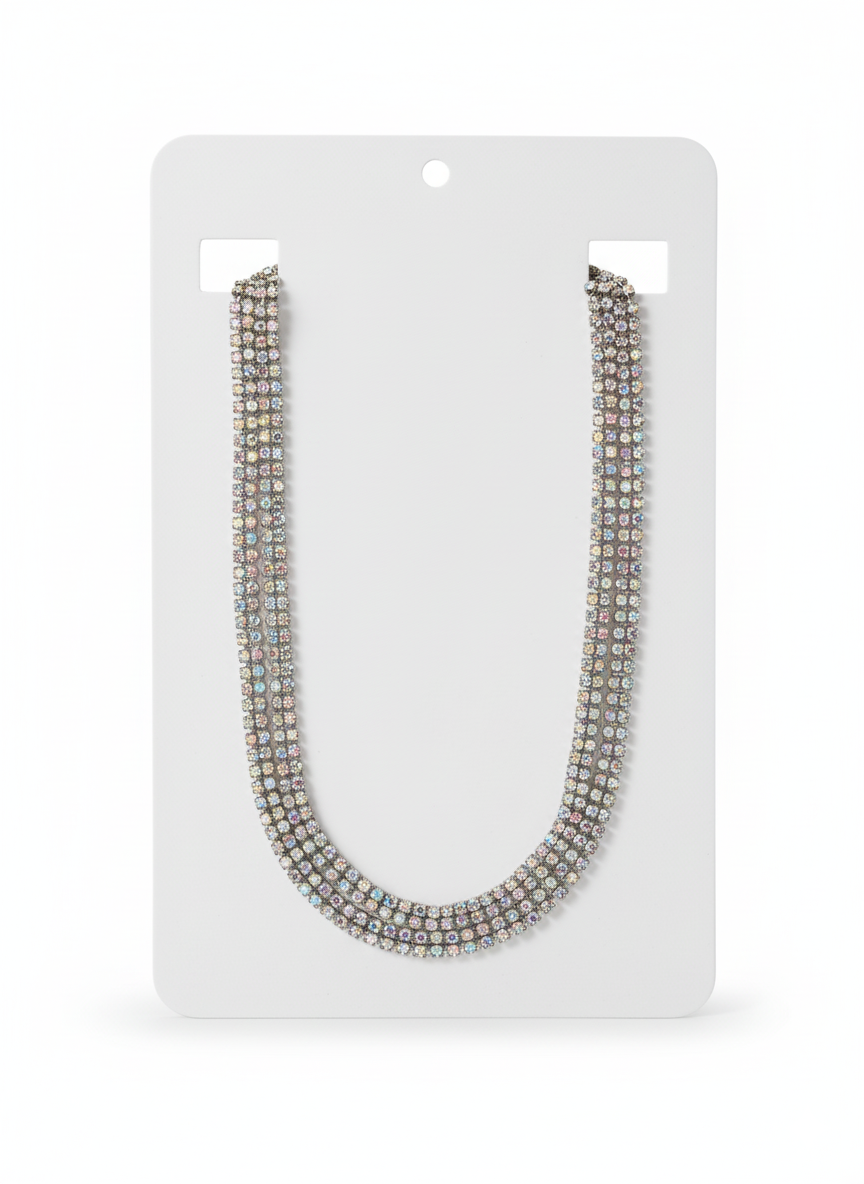 COLLAR CON STRASS TRIPLE ELEGANTE ART BR2353 LAÑ