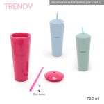 VASO TRENDY C/TAPA Y SORBETE ART 19019 AAO
