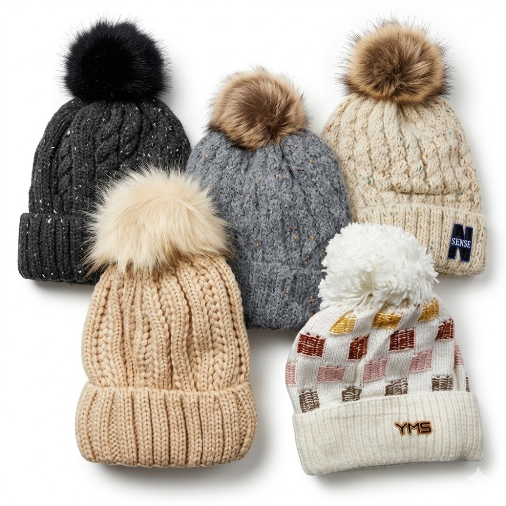 GORRO DE LANA CON POMPON VARIOS COLORES 20670 INV CAO