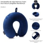 ALMOHADA DE VIAJE MEMORY FOAM AZUL OSCURO PLEGABLE 43468 JAO
