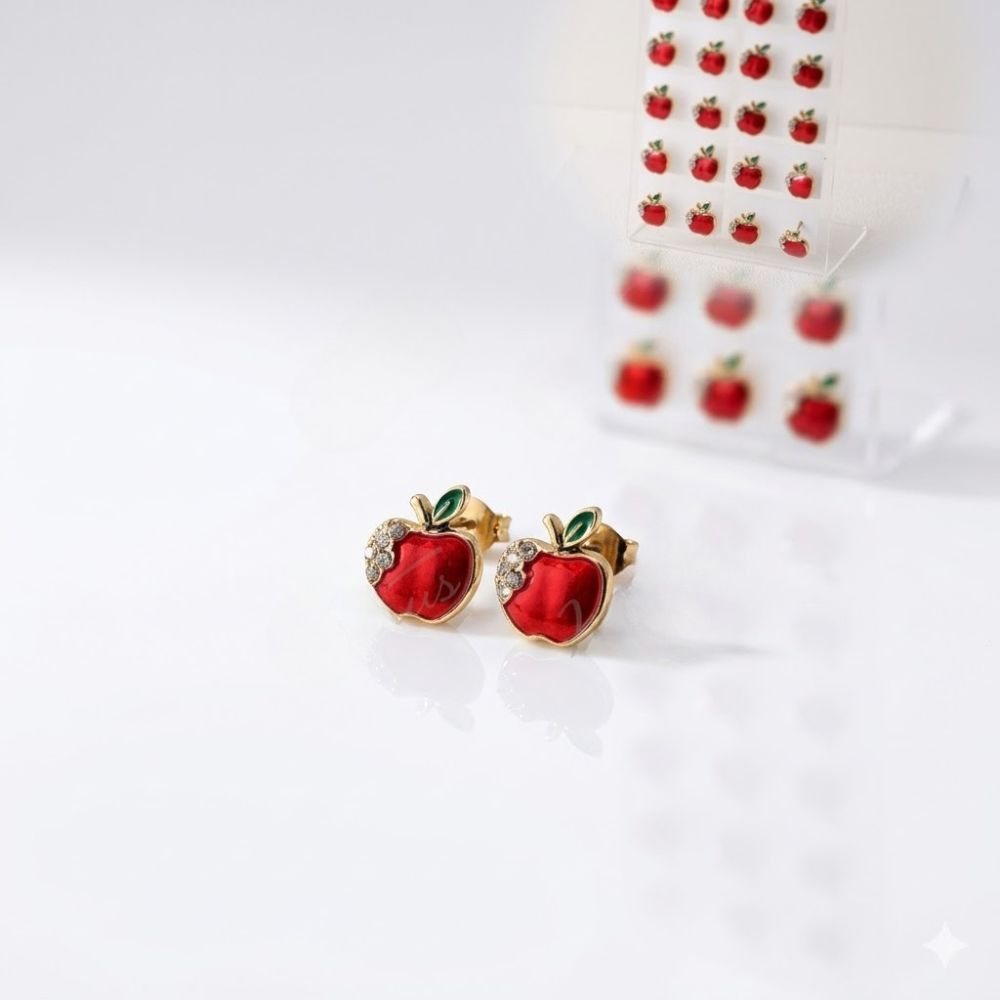 ARO PASANTE BLIST ACERO DORADO MANZANA STRASS AR1547D CAO