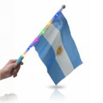 BANDERA ARGENTINA C/MANGO LUZ INER 20X28CM AG-807 CAO