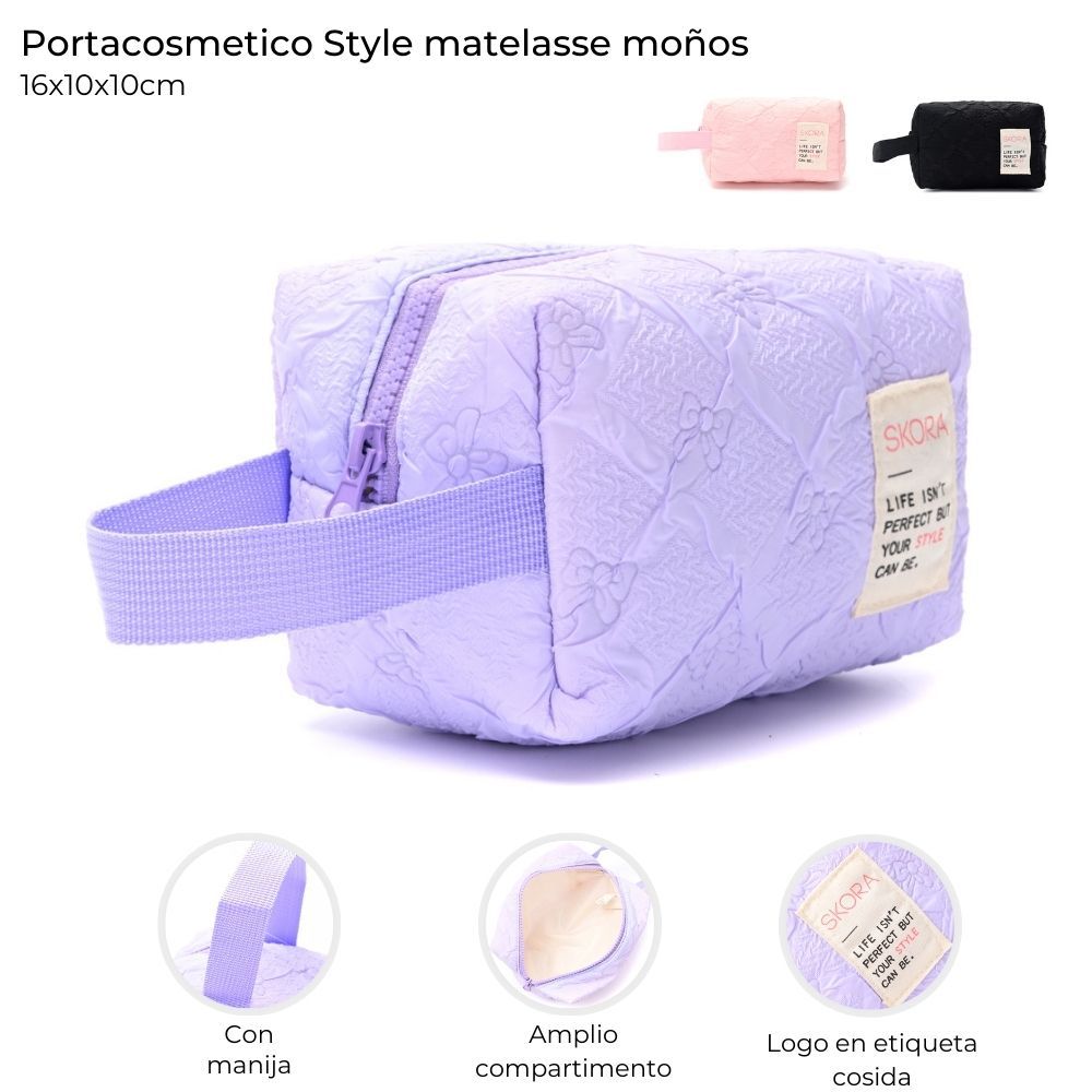 PORTACOSMETICO STYLE MATELASSE MOÑOS ART 40994 CAO