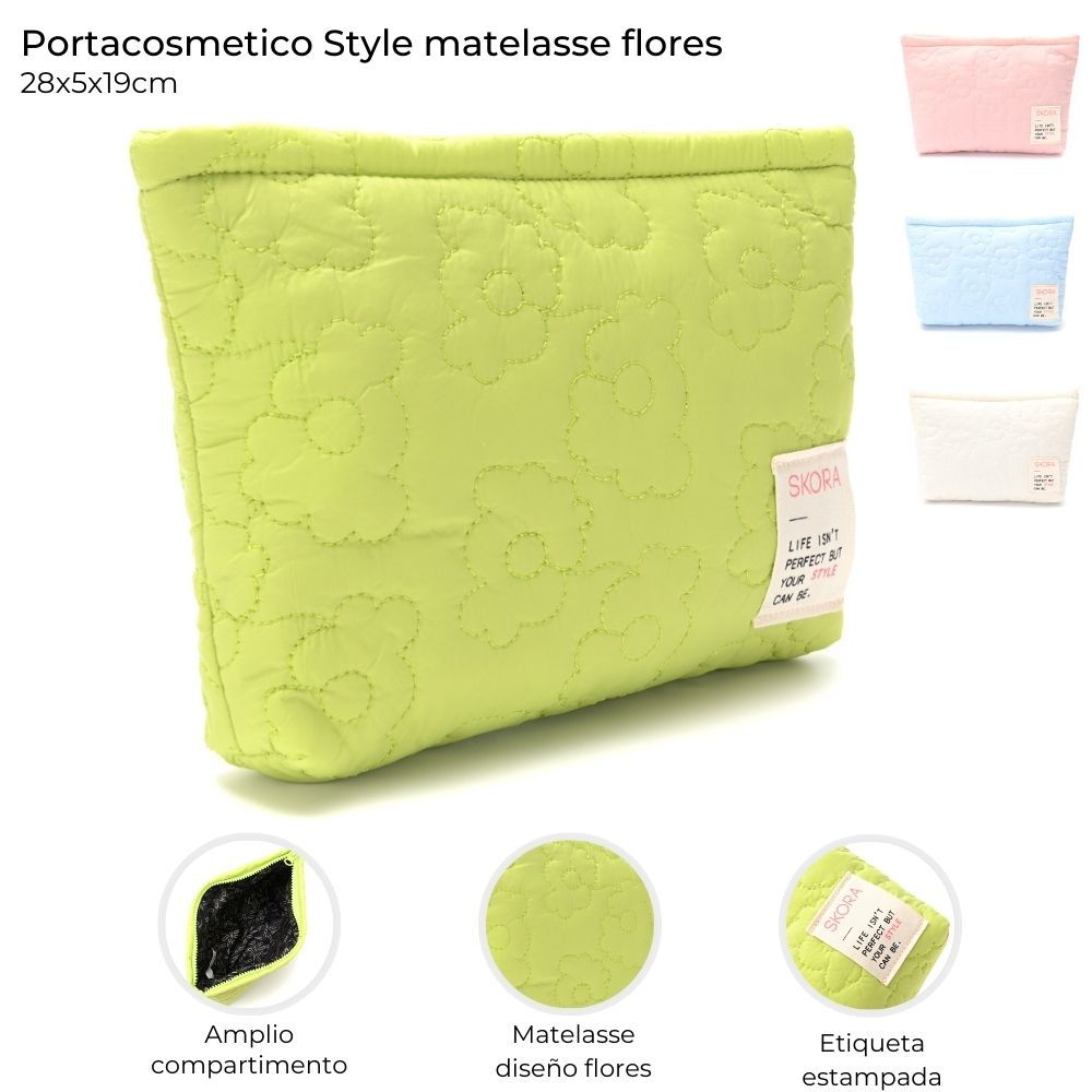 PORTACOSMETICO STYLE MATELASSE FLORES ART 41006 CAO