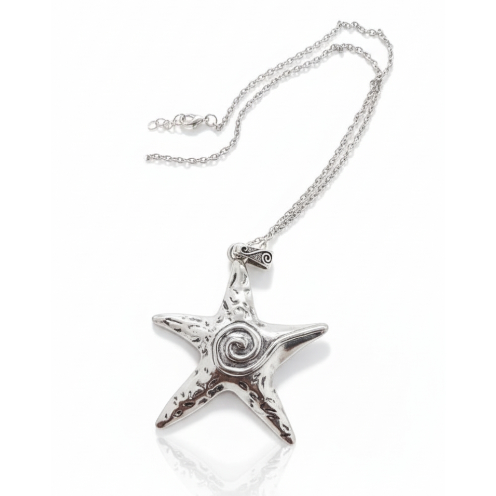 COLLAR ESTRELLA DE MAR PLATEADO ART R22061 CAO