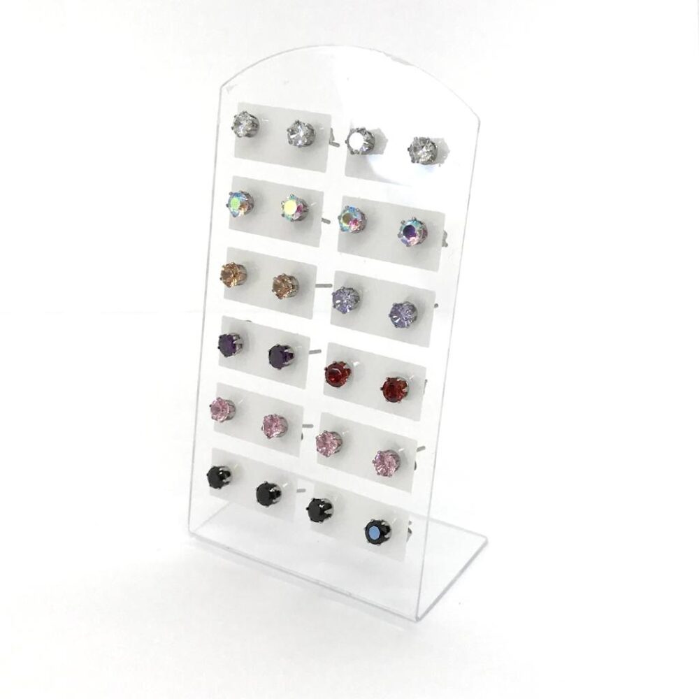 AROS ACERO X12PARES STRAS COLOR ART AR41C CAO