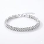 PULSERA ACERO TRENZADA COMB STRASS APUDI612 CAO