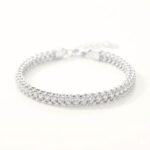 PULSERA ACERO BLANCO TRENZADA COMB STRASS APUDI612P CAO