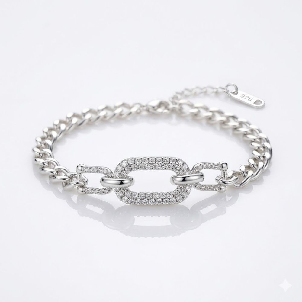 PULSERA ACERO CON DIJE BRONCE MICROPAVE APUDI563 CAO