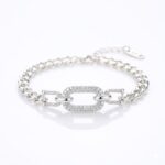PULSERA ACERO BLANCO CON DIJE BRONCE MICROPAVE APUDI563P CAO